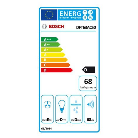 Bosch | Hood | DFT63AC50 Series 4 | Energy efficiency class D | Telescopic | Width 60 cm | 368 m³/h | Mechanical | Silver | LED - 6